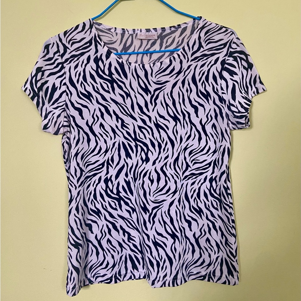 Zebra Print Short Sleeve Tee